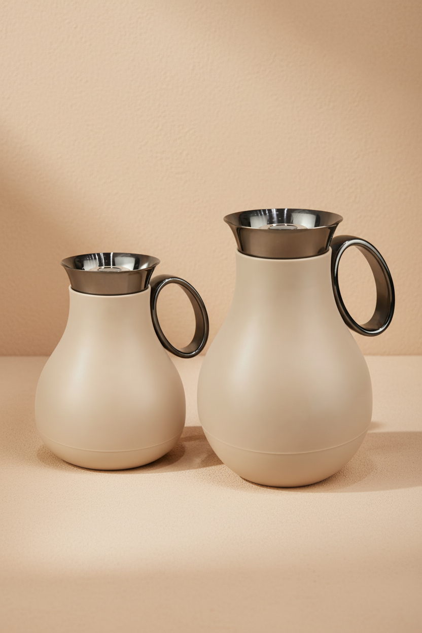 Premium Vacuum Flask & Double Wall Glass Cup Set – 20 Pieces