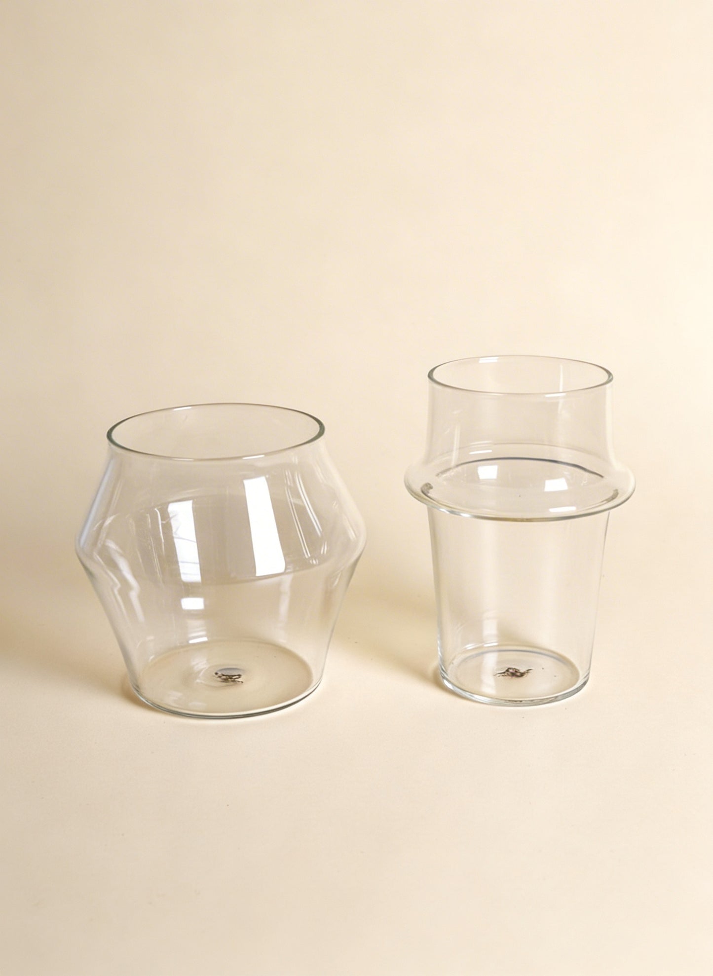 Modern Juice Glass Set – 6 Pieces Clear Glass Drinking Cups