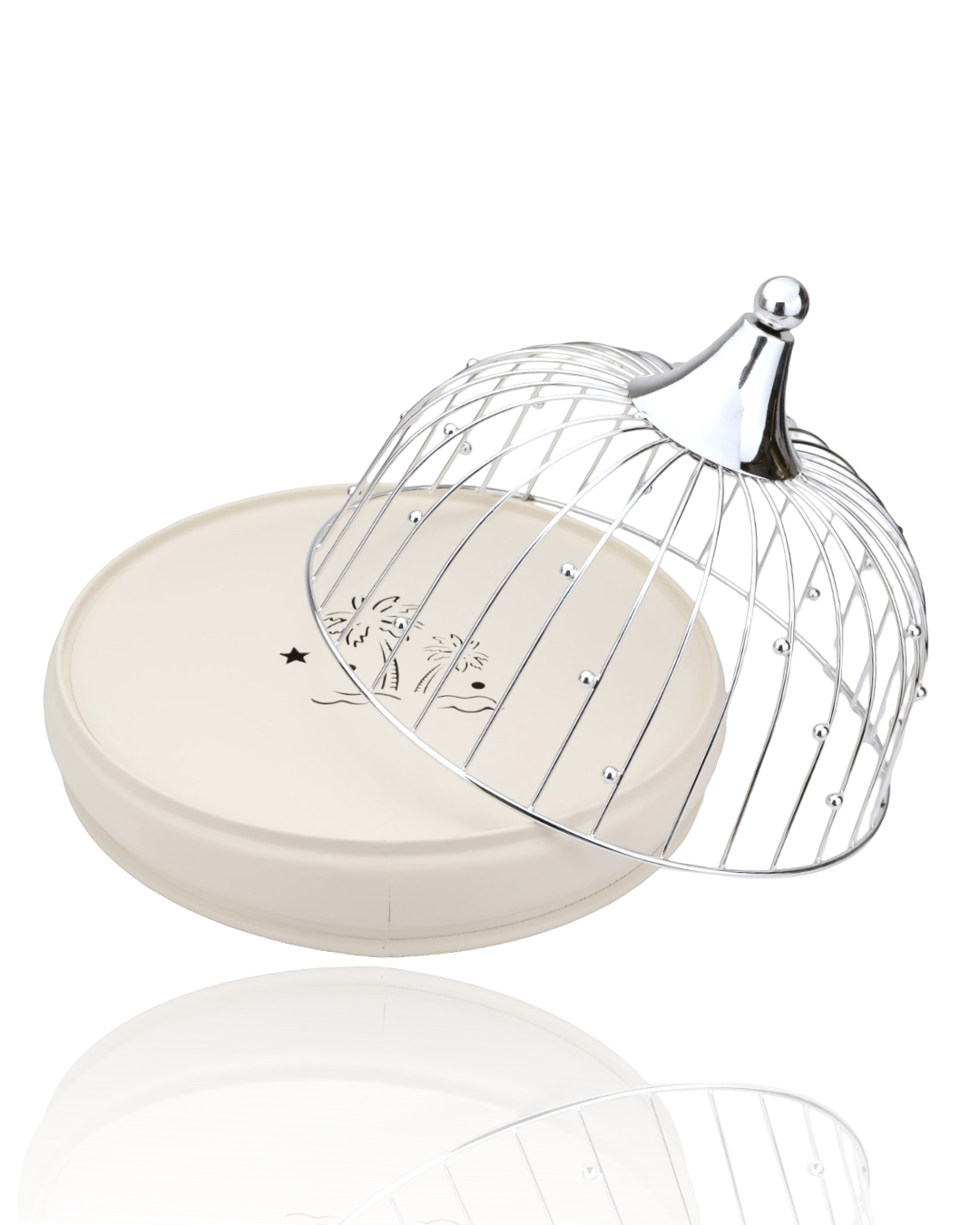 Cake Stand with Stainless Steel Birdcage Cover