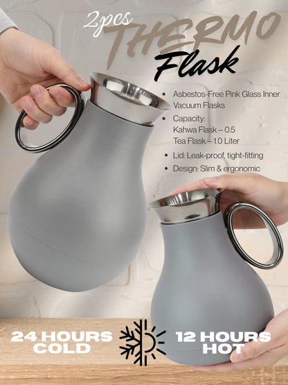RZ1821-DG Arabic Coffee & Tea Flask 2 Pcs Set