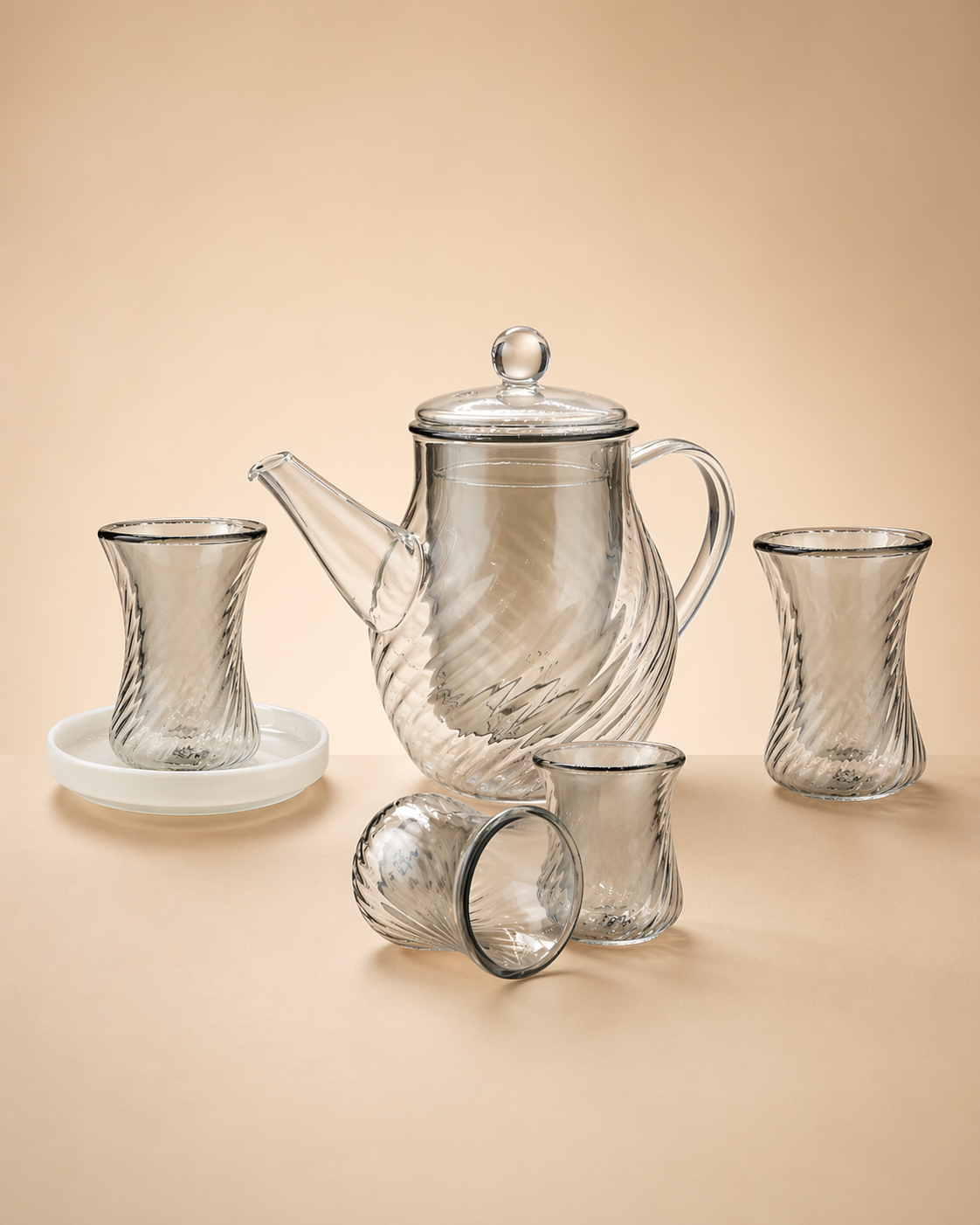 Ocean Glass Tea & Coffee Set – 19 Pieces | 800ml Teapot with Tea Cups