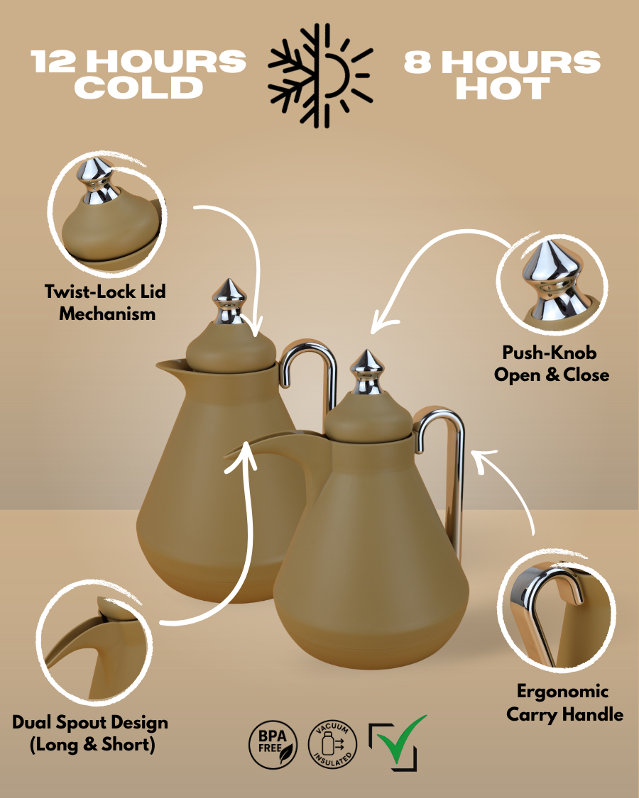 HA-2502 Arabic Kahwa & Tea 2 Flask Pcs Set