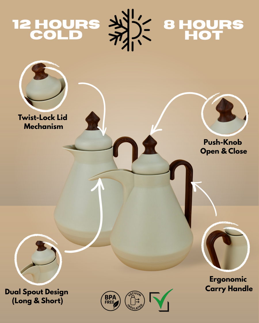 HA-2506 Arabic Kahwa & Tea 2 Flask Pcs Set