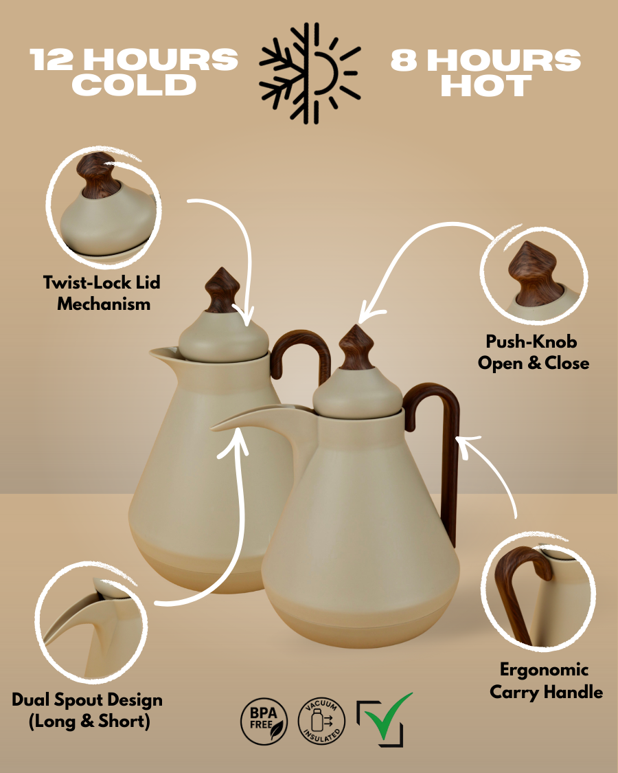 HA-2507 Arabic Kahwa & Tea 2 Flask Pcs Set