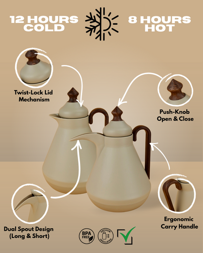 HA-2507 Arabic Kahwa & Tea 2 Flask Pcs Set
