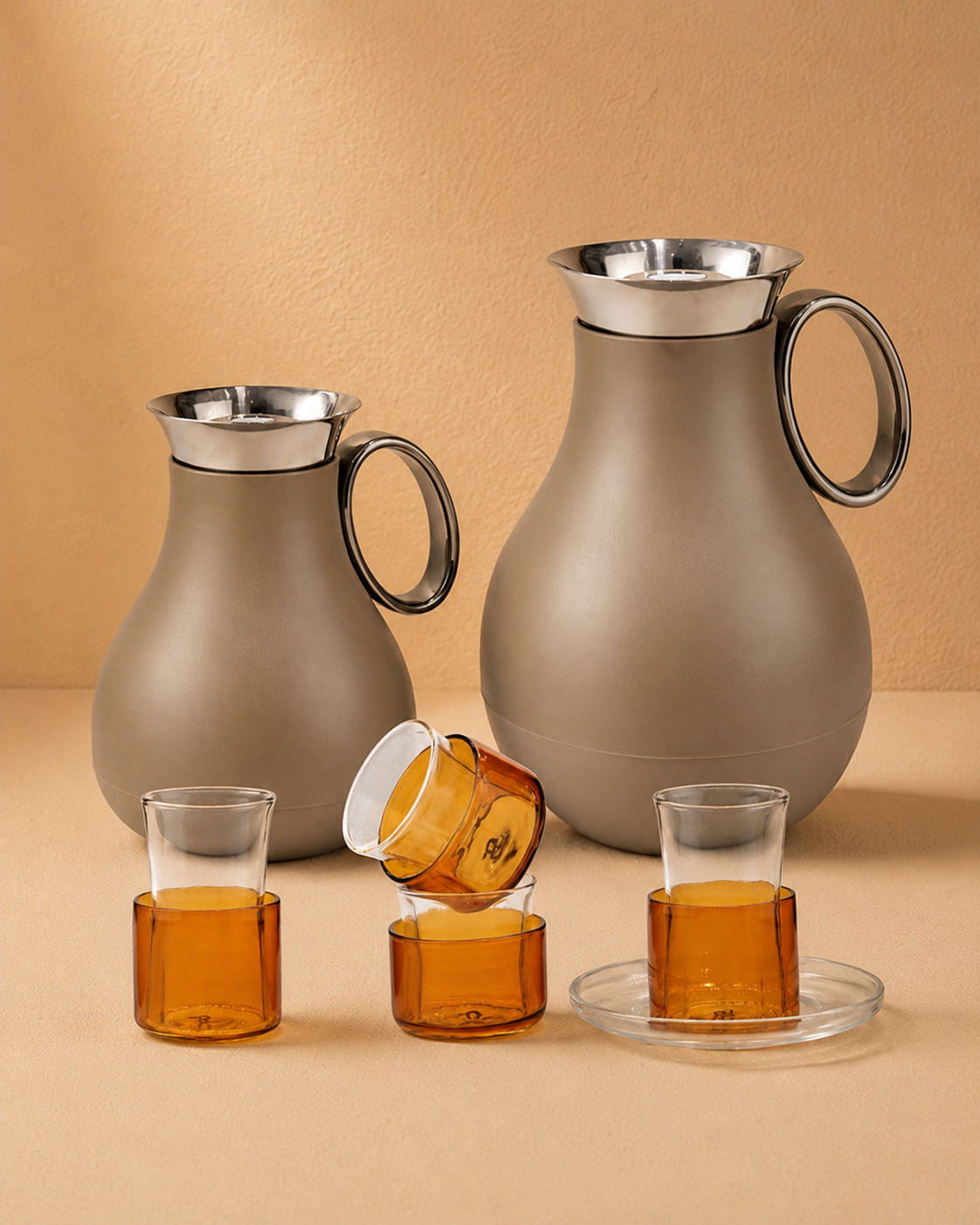 Premium Vacuum Flask & Double Wall Glass Cup Set – 20 Pieces