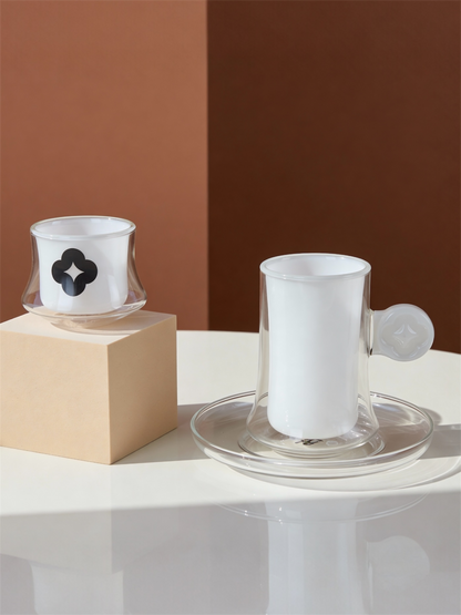 Axis Tea & Coffee Glass Set – Double Wall Contemporary Design – Gift Box