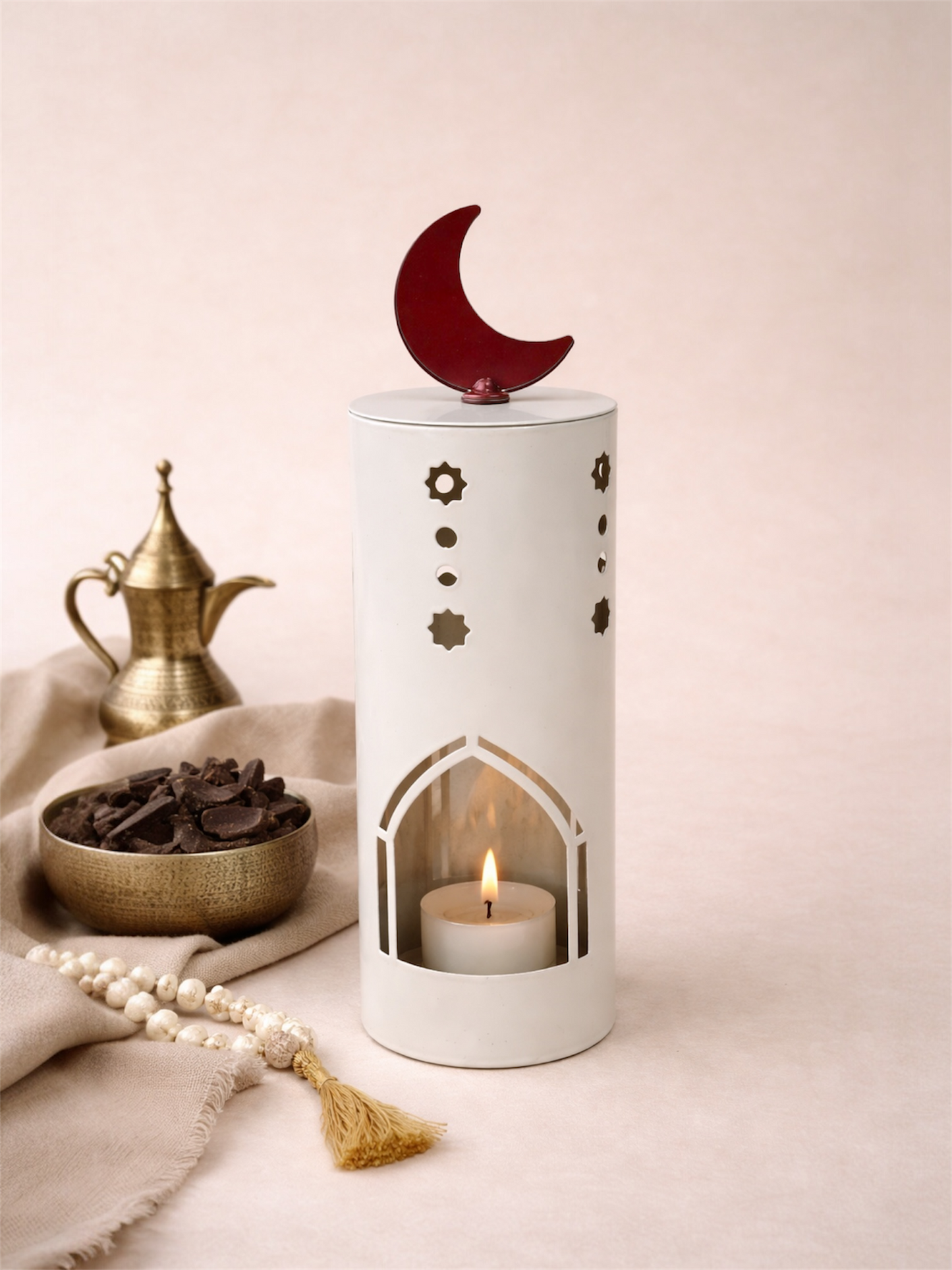 Crescent Lantern – Candle & Oud Burner Decorative Holder